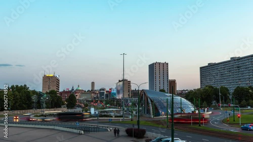 Katowice City Center 02 (time lapse into the night) photo