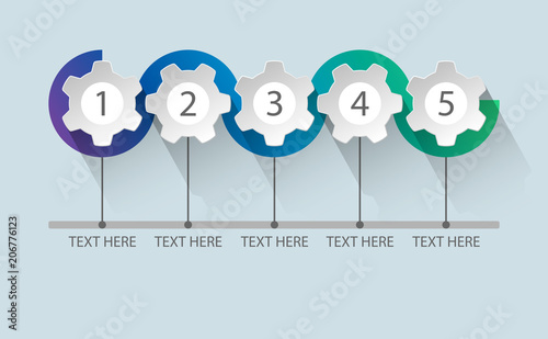 Infographic gear five steps
