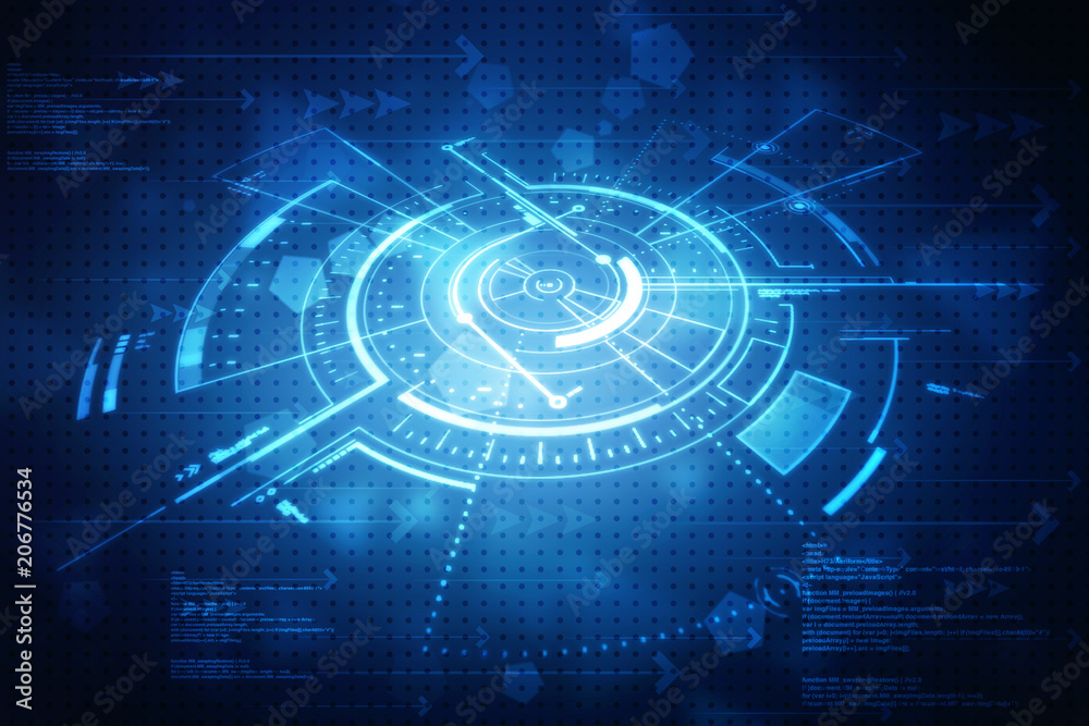 Fototapeta premium 2d illustration Abstract futuristic electronic circuit technology background 