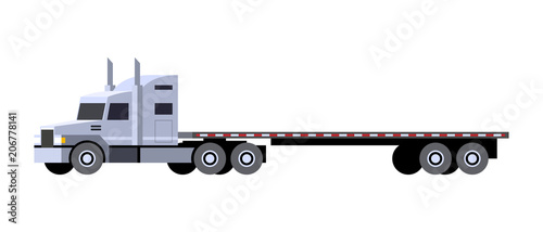 Flatbed trailer tractor truck