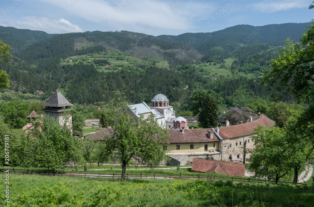 Studenica monastery, 12th-century Serbian orthodox monastery located near city of Kraljevo Studenica monastery, 12th-century Serbian orthodox monastery located near city of Kraljevo