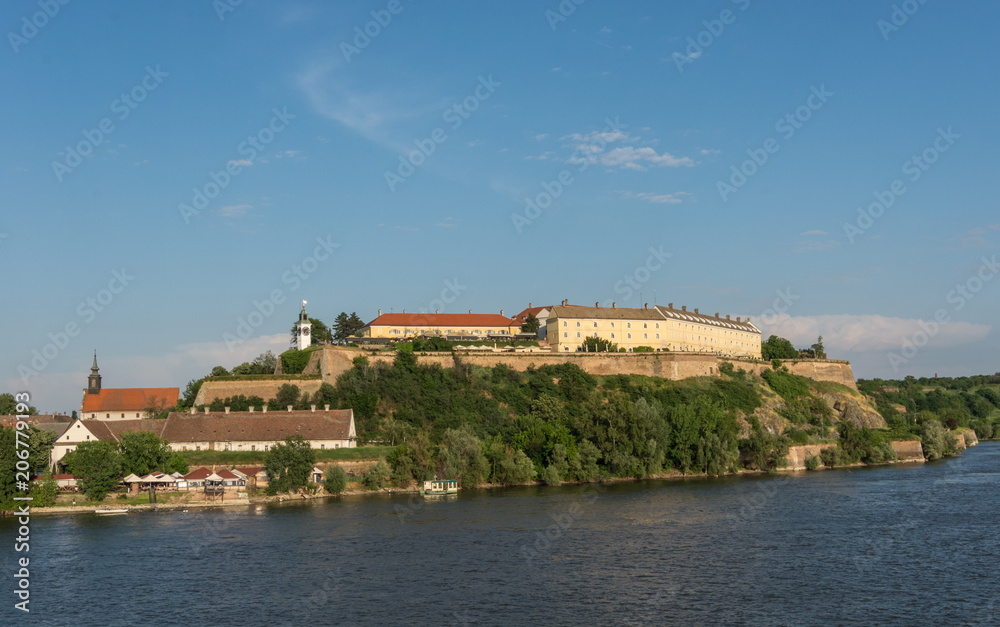 Petrovaradin Fortress  over Danube river.  Novi Sad, Serbia