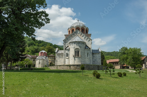 Studenica monastery, 12th-century Serbian orthodox monastery located near city of Kraljevo photo