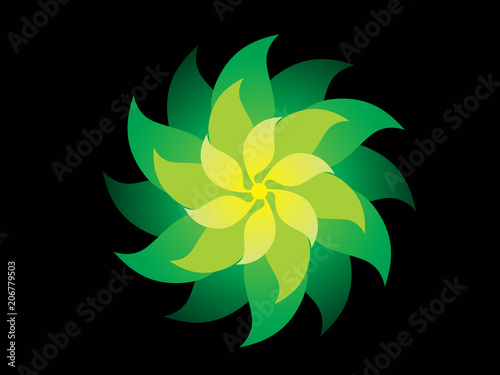 abstract artistic creative green flower