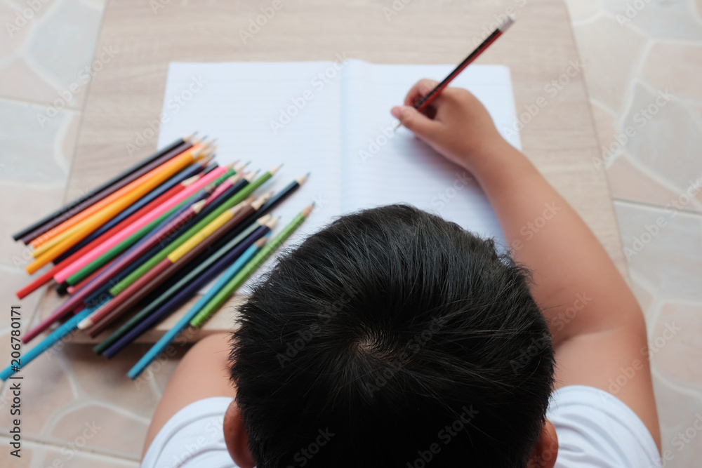 Boys, pencils, crayons, and paper. Boys, pencils, crayons, and paper.