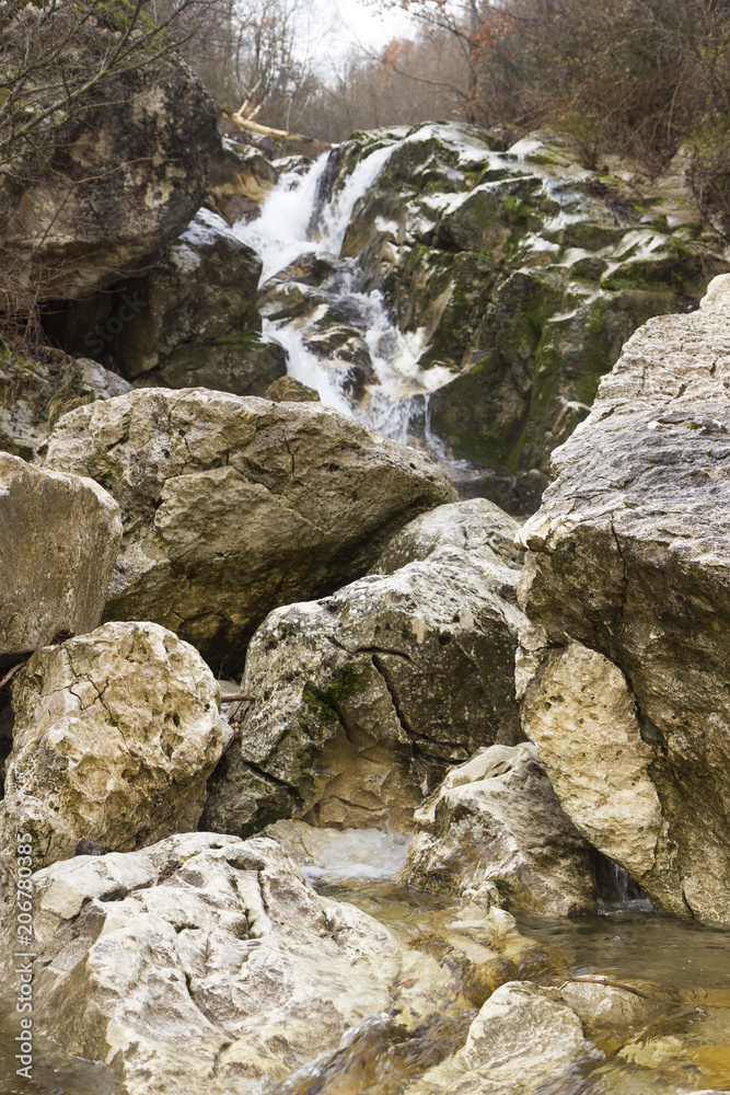 detail of waterfall on morcone sassinoro