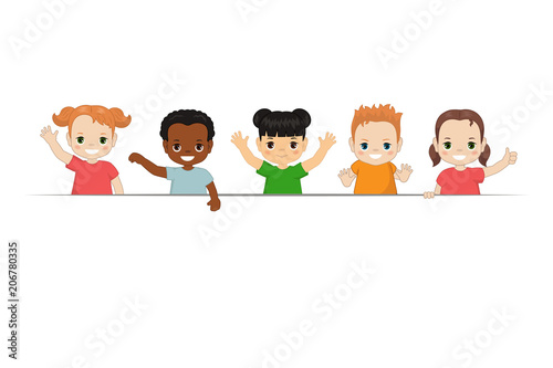 Group of happy children