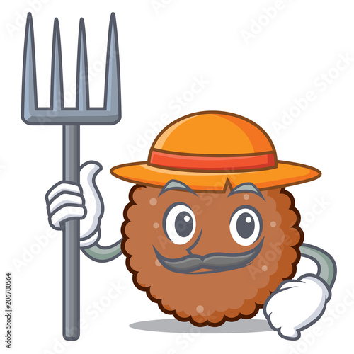 Farmer chocolate biscuit character cartoon photo