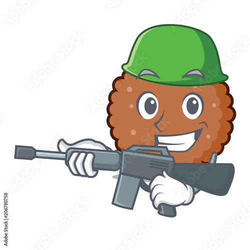 Army chocolate biscuit character cartoon photo