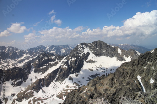 View from top of Lomnicky peak  2634 m    High Tatras  Slovakia