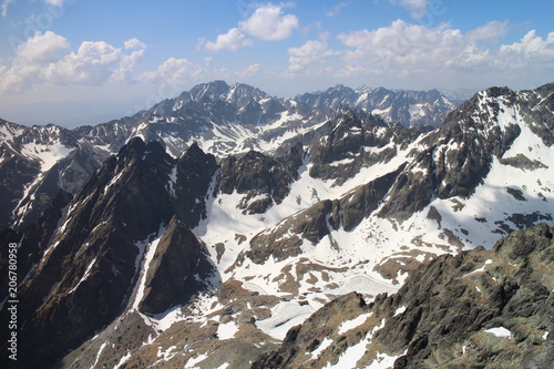 View from top of Lomnicky peak (2634 m),, High Tatras, Slovakia