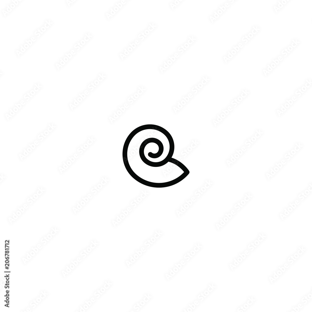 Shell, snail simple line icon vector illustration symbol pictogram