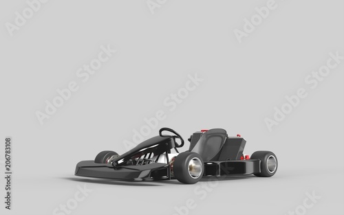 Karting. Race car for kids. 3D rendering.