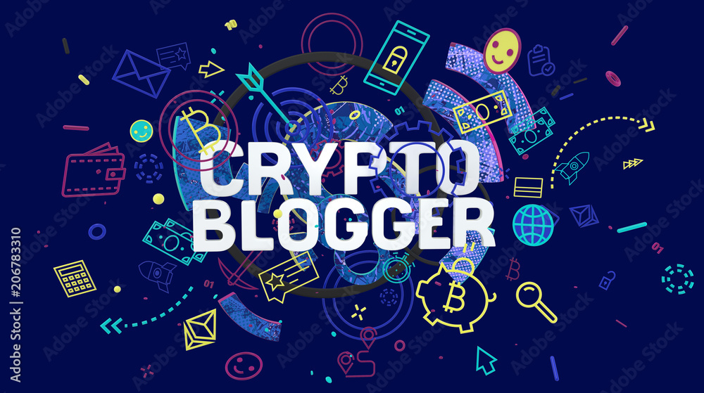 Fototapeta premium Crypto blogger card