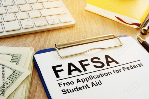Free Application for Federal Student Aid (FAFSA) concept. photo