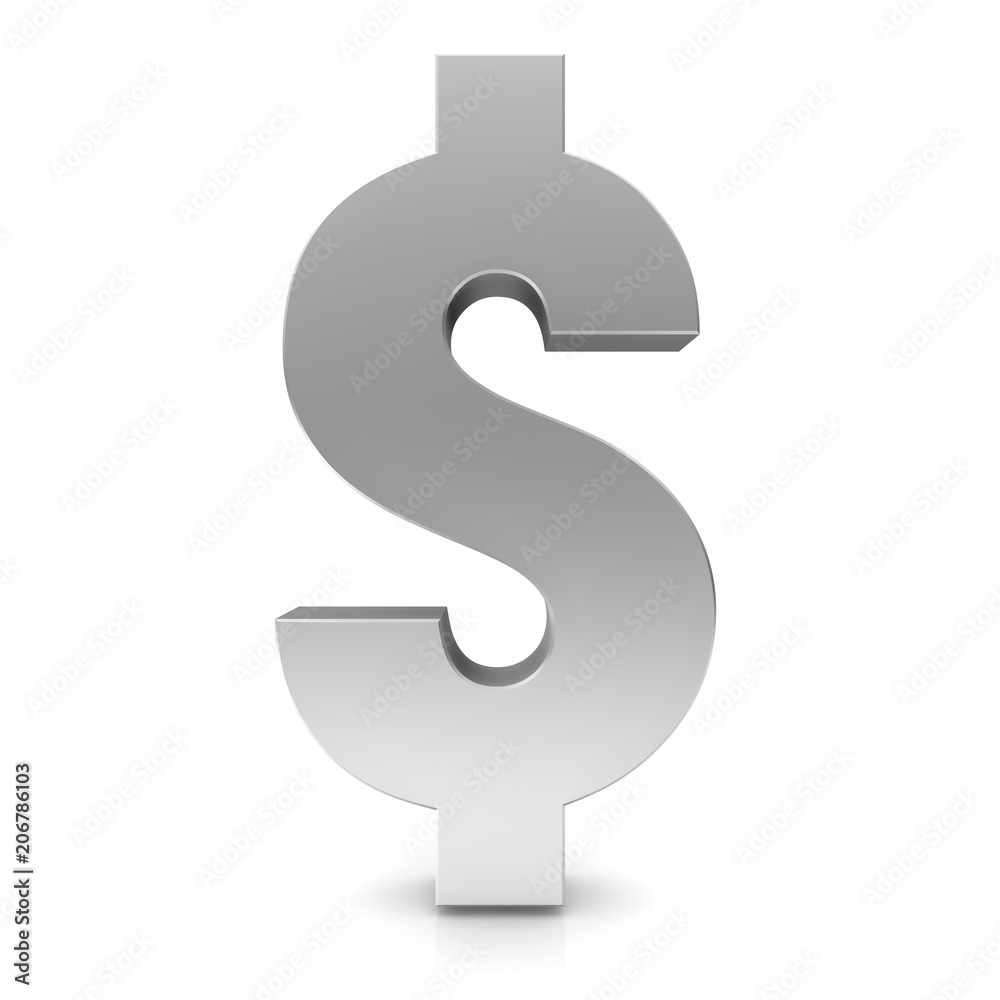 dollar sign silver 3d isolated dollar sign silver 3d isolated