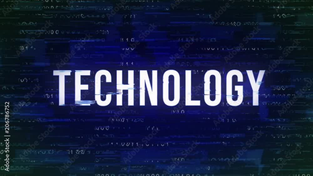 Technology - Glitch Animated Buzzword Rendered in 4K Technology - Glitch Animated Buzzword Rendered in 4K
