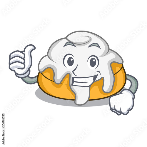 Thumbs up cinnamon roll character cartoon