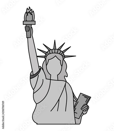 liberty statue american icon vector illustration design