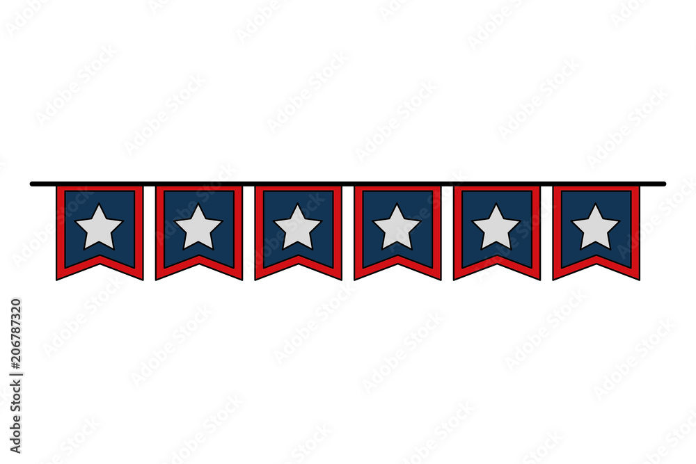 Obraz premium USA celebration garland hanging vector illustration design