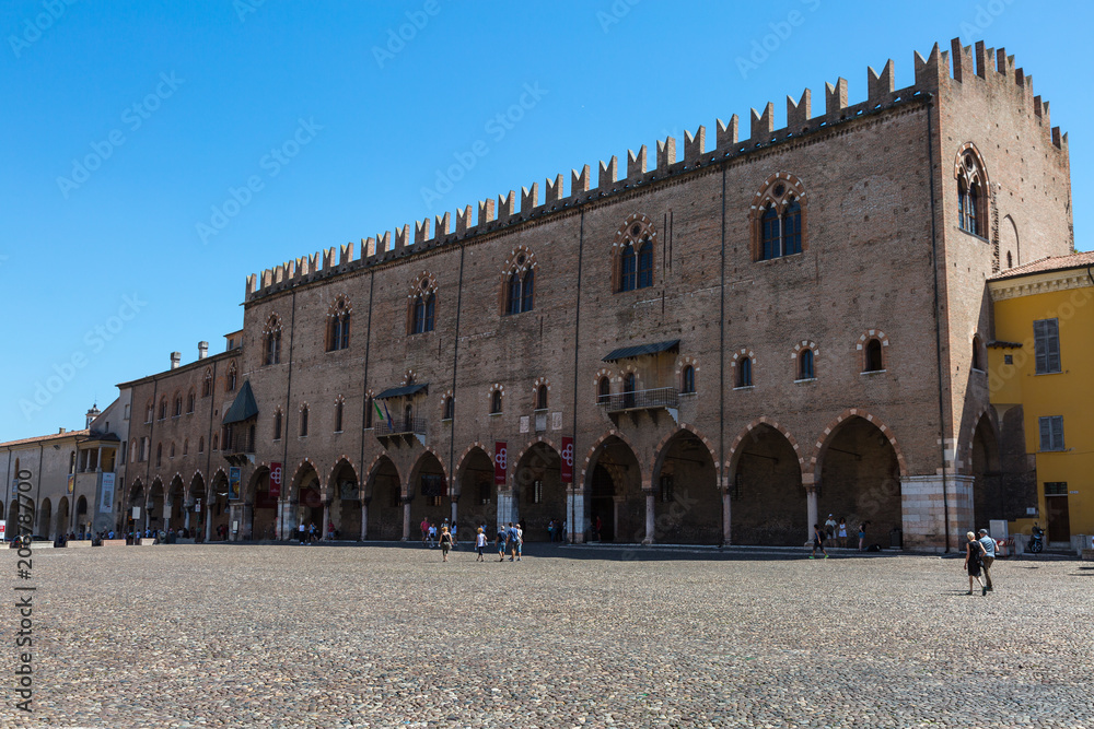 Mantua -Lombardy, Italy - Amazing Ducal Palace Facade in the Main Square of the city, Piazza Sordello