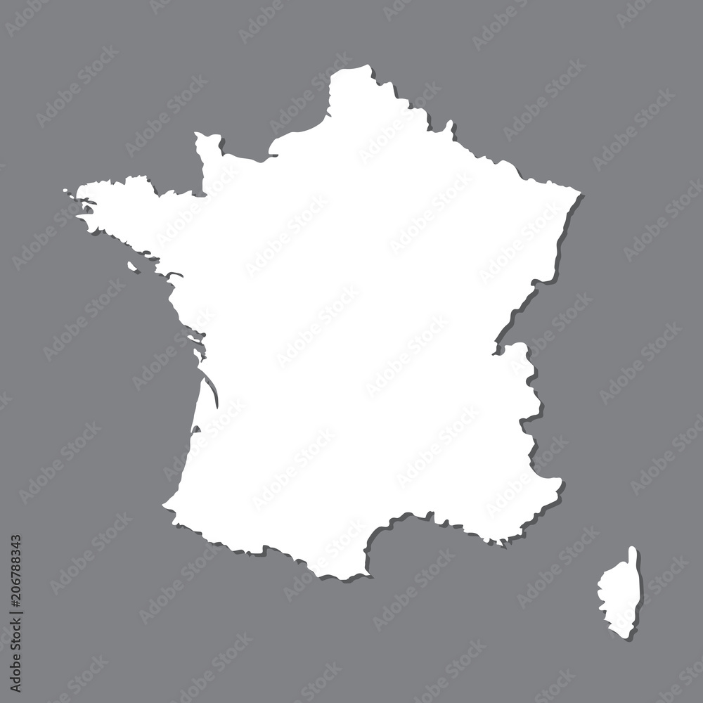 Blank map France. High quality map of France on gray background. Stock vector. Vector illustration EPS10.