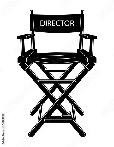 Vintage monochrome movie director chair concept