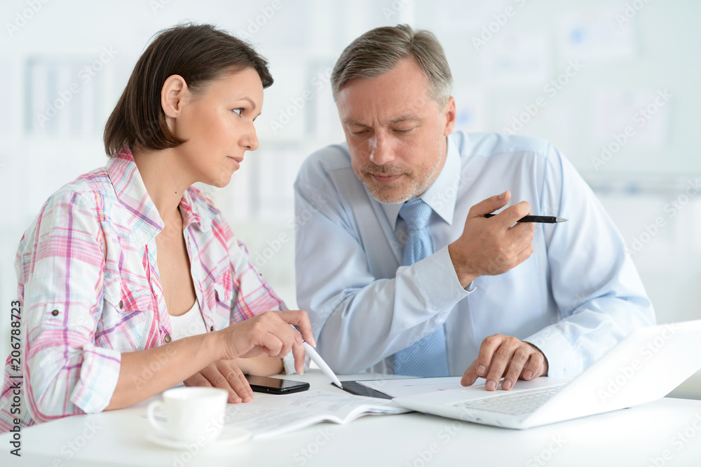 successful businesspeople working successful businesspeople working
