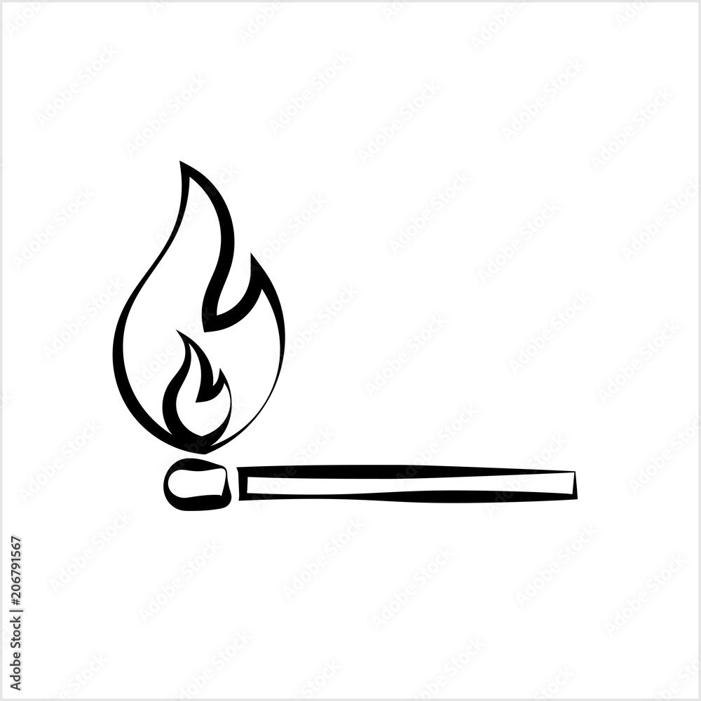 Lit Matchstick, Burning Matchstick Lit Matchstick, Burning Matchstick