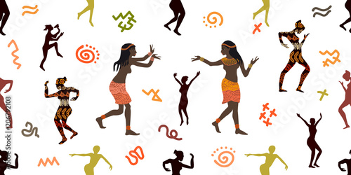 Tribal dance border.