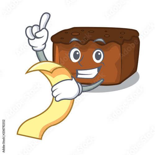 With menu brownies mascot cartoon style