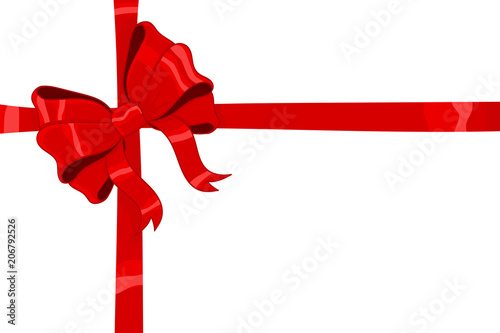 Red wrapping silky ribbon bow