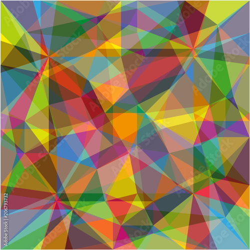 background of colored triangles with transparent layers