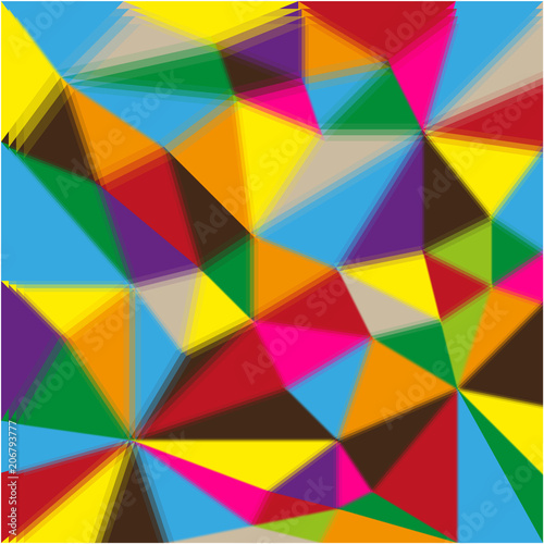 background of colored triangles with shifted transparent layers