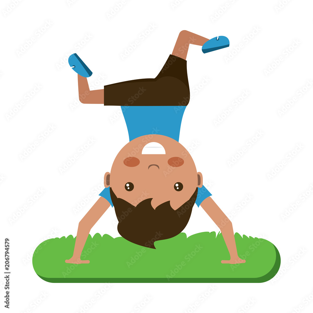 cartoon boy upside down over white background, colorful design. vector illustration cartoon boy upside down over white background, colorful design. vector illustration