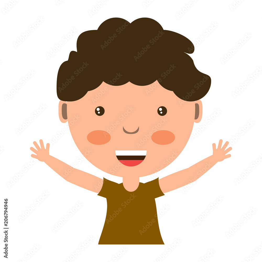 cartoon excited boy icon over white background, colorful design. vector illustration cartoon excited boy icon over white background, colorful design. vector illustration