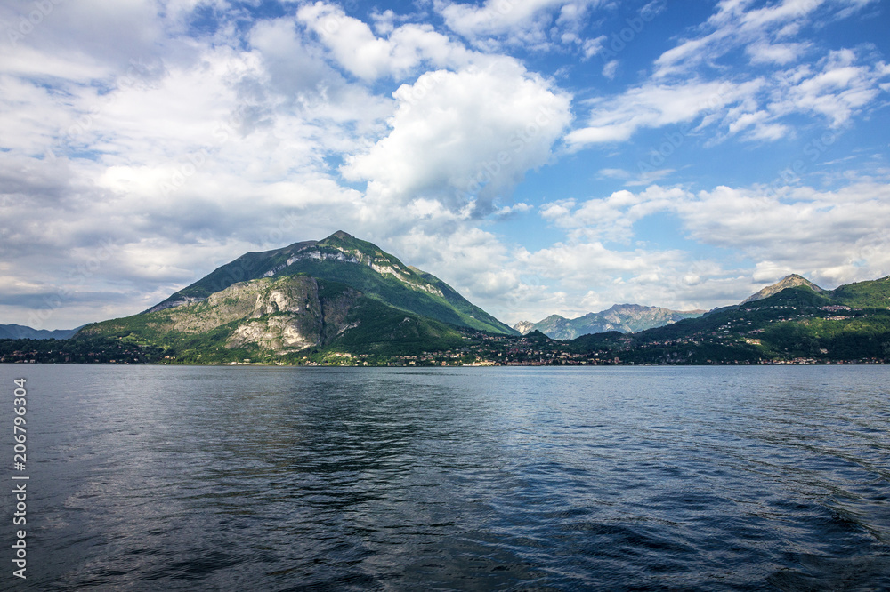 Como lake mountain fjord landscape, Lombardy, Italy