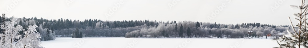 Valday lake in the winter