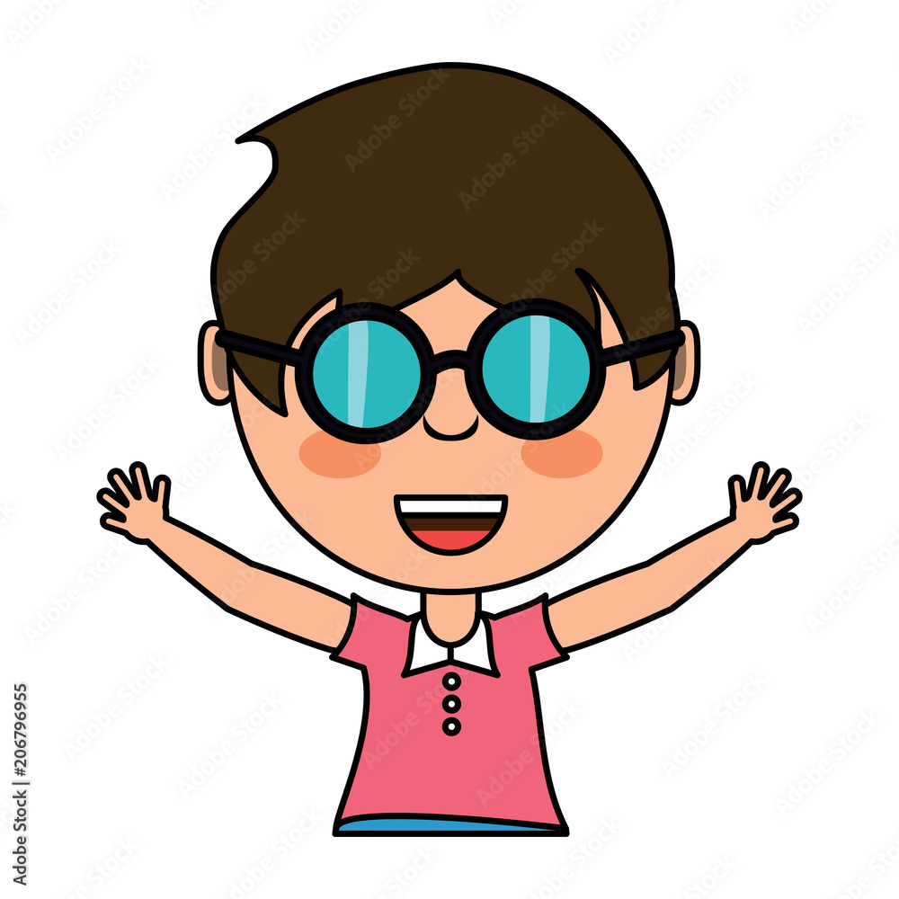 cartoon girl with glasses over white background, colorful design. vector illustration cartoon girl with glasses over white background, colorful design. vector illustration