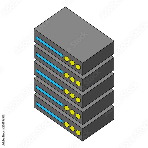 server data center isometric icon vector illustration design