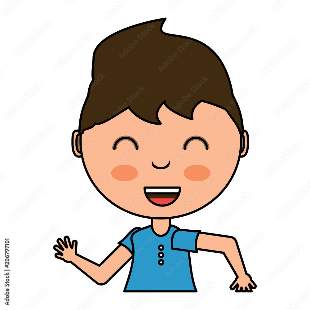 cute boy smiling  over white background, colorful design. vector illustration