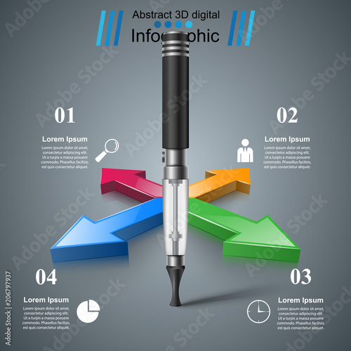 Business illustration of a cigarette and harm.