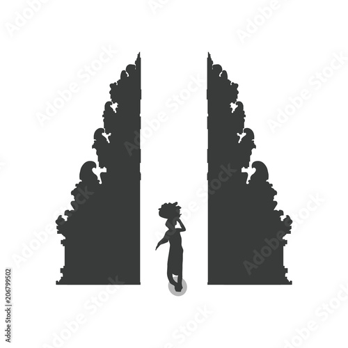 Silhouette of a country man working