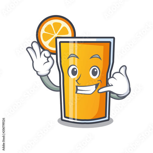 Call me orange juice mascot cartoon