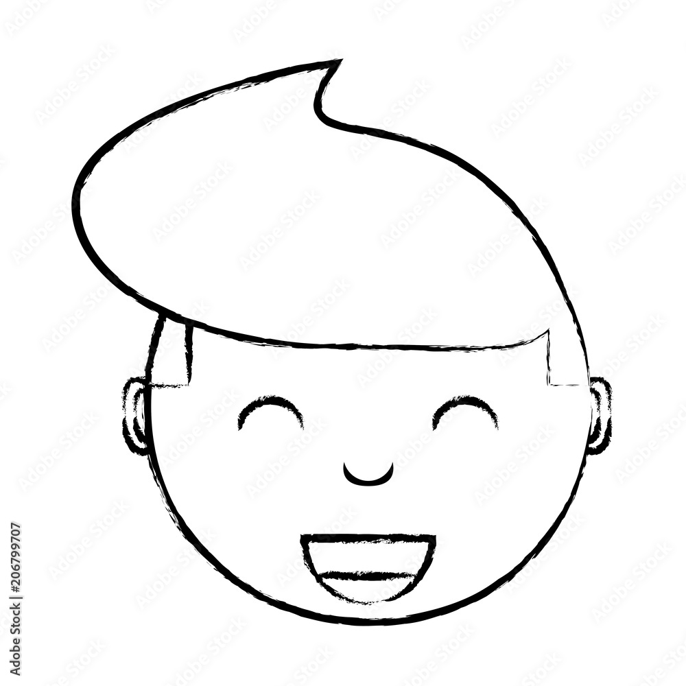 cartoon boy face icon over white background, vector illustration cartoon boy face icon over white background, vector illustration