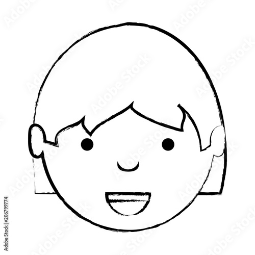 cartoon happy girl icon over white background, vector illustration