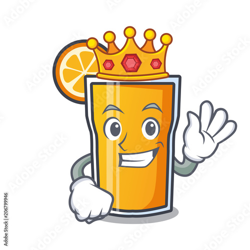 King orange juice mascot cartoon