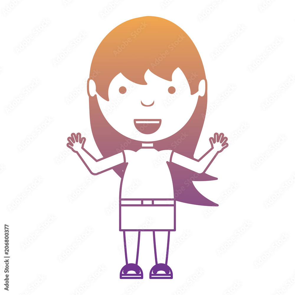 cute girl standing over white background, colorful design. vector illustration cute girl standing over white background, colorful design. vector illustration
