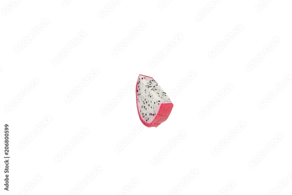 Dragon fruit slice half single white Dragon fruit slice half single white
