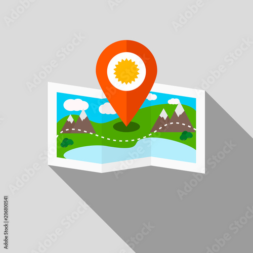 Ecotourism colorful vector illustration.